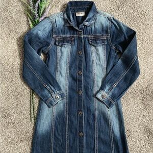 Next Direct Dark and Light Blue Denim Dress